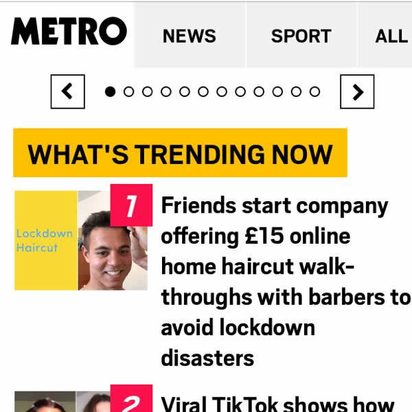 Lockdown Haircut trending #1 in the Metro